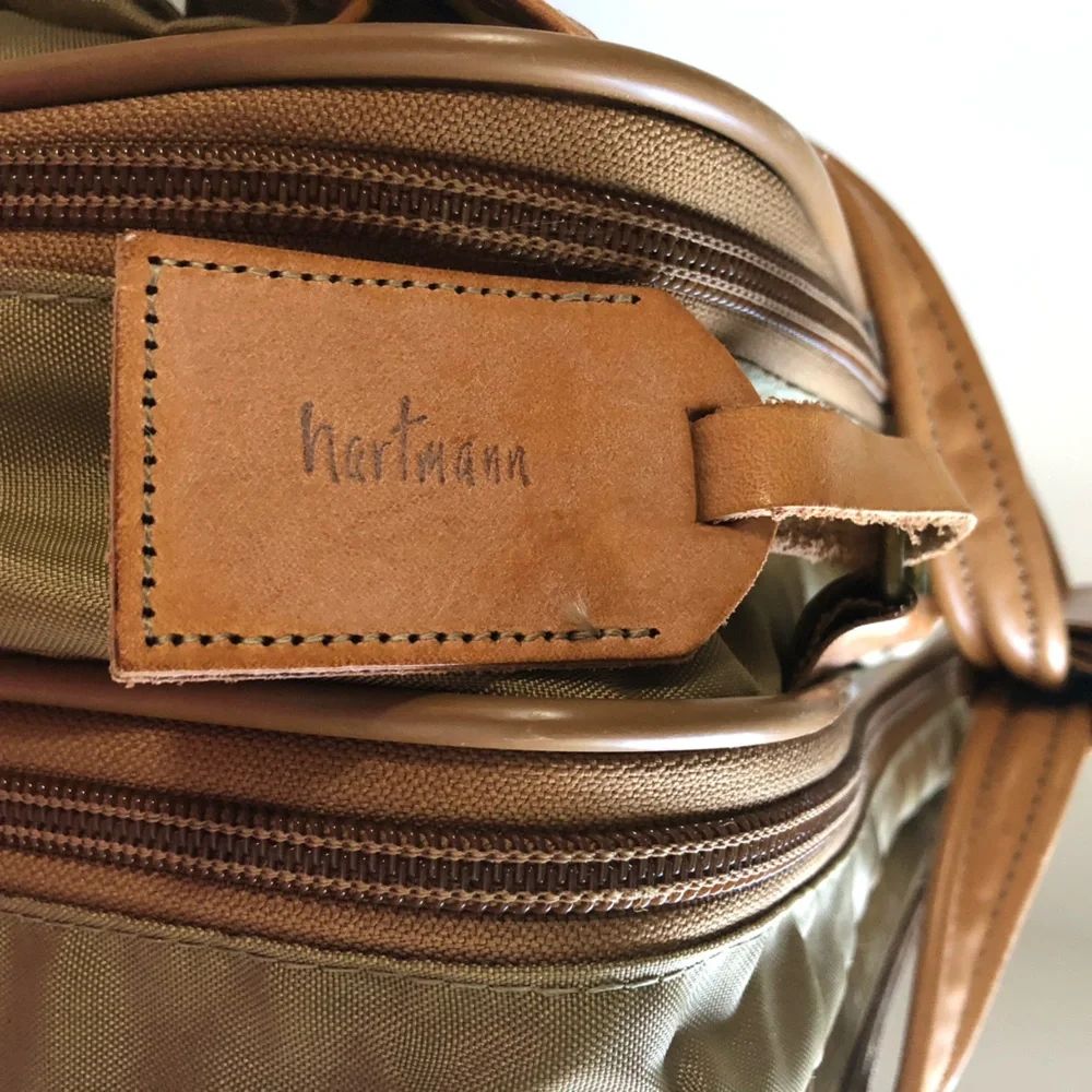 Vintage Hartmann Nylon & Leather Carry On Luggage w/Adjustable Shoulder Strap